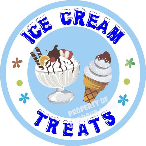 Ice Cream Sundaes Cones Decal 14&#034; Concession Food Truck Vinyl Sticker