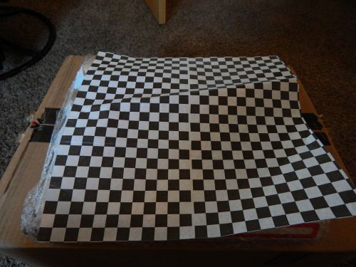 2000 Sheets 12x12&#034; Black and White Checkered Food Basket Liners Sandwich