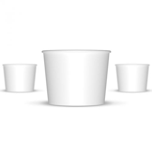 16 oz White Paper Ice Cream Cups - 1,000 / Case