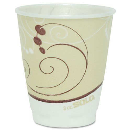 Solo cups x8j8002 symphony design trophy foam hot/cold drink cups, 8 oz., beige, for sale