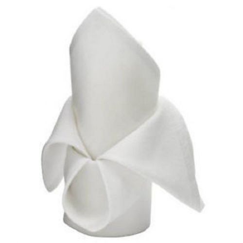 120 WHITE NEW  HOME ELEGANCE BRAND WEDDING DINNER CATERIING NAPKINS 20X20 POLY