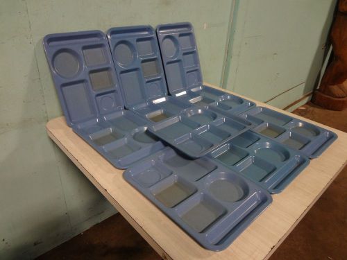 LOT OF 10 &#034; CARLISLE &#034; HEAVY DUTY COMMERCIAL MELAMINE 5 COMPARTMENT FOOD TRAYS