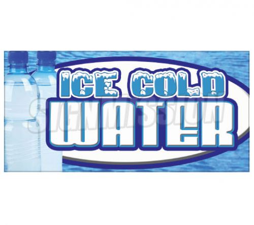 ICE COLD WATER Concession Decal bottled menu sign cart trailer stand sticker
