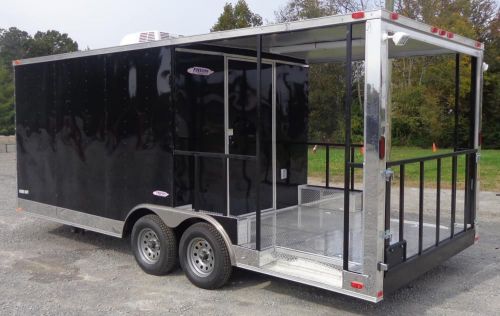 Concession trailer 8.5&#039;x20&#039; black - bbq smoker enclosed food kitchen for sale