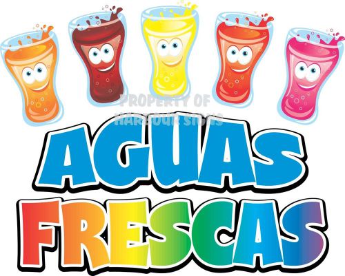 Aguas Frescas Drinks Restaurant Cafe Menu Concession Food Truck Van Decal 14&#034;