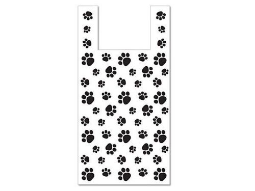 50 Bags Little Paw Print Dog Vendor Retail Boutique Gift Shopping Bags 8x5x17.5&#034;