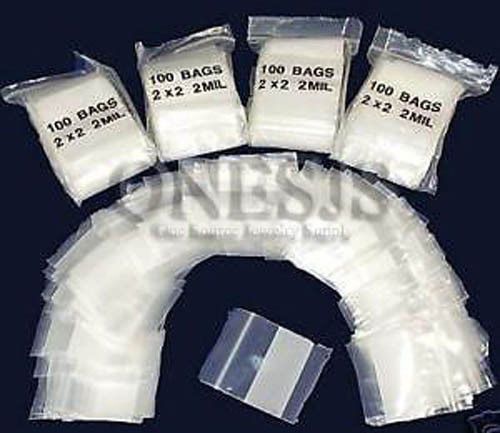 500 Ziplock Plastic Baggies Zipper Bag With White Block 2&#034;X 2&#034; Storage Bags