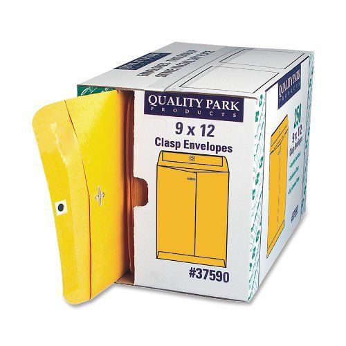 250 business envelopes 9x12 kraft manila shipping catalog yellow mailing clasp # for sale