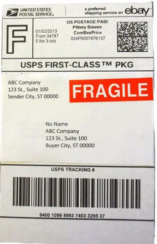 FRAGILE Sticker Label, Peel/Stick,15mm x 55mm (0.59&#034; x 2.16&#034;) 500 Sticker Roll