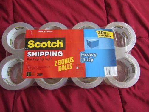 8 Rolls 3 ml. Scotch Shipping Packing Tape Heavy Duty #1321  