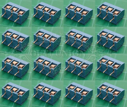 Lots 100pcs 3 pin plug-in screw terminal connector 5.0mm pitch panel pcb mount for sale