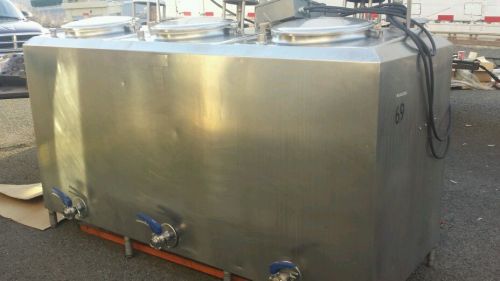 3 compartment stainless mixing tank. Jacketed