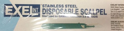 10 Excel Disposable Scalpel #15 Sterile Green Plastic Handle Premium Quality