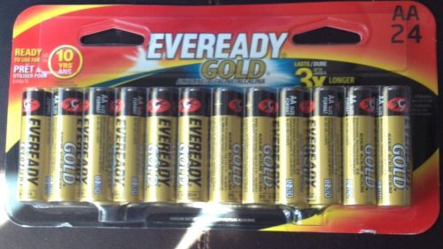 Eveready Gold Alkaline Batteries, AA, 24 Batteries/Pack, PK - EVEA91BP24HT