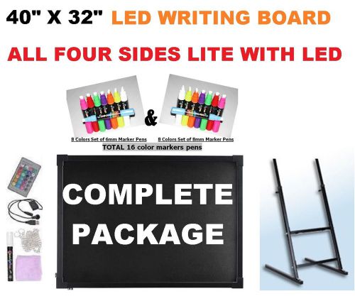 40&#034; x 32&#034; led writing board package (board, stand, markers, controllers, &amp; more) for sale
