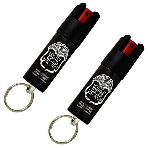2 Pack KeyChain Police Magnum Pepper Spray Mase Mace with Twist Top and UV Dye