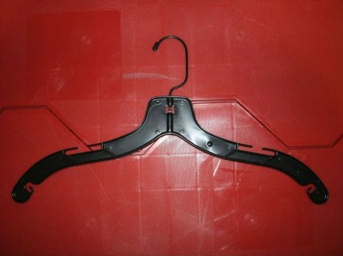 85 black top shirt adult clothes hangers 17&#034; plastic, metal swivel hook quality for sale