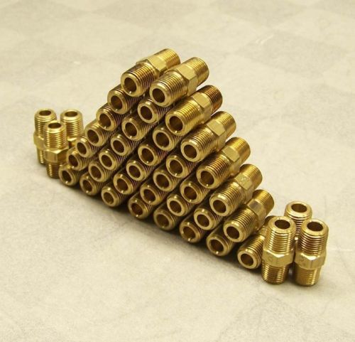 40 NEW Parker 7/16 Hex Male NPT 1/8&#034; Brass Pipe Nipples