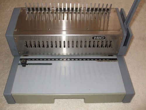 Hic hpb-210 manual comb punbin punching binding machine + spines good condition for sale