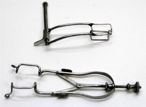 (2) EYE SPECULUM Lot early ophthalmic ophthalmology medical specula vtg antique