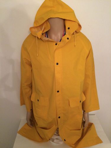 Raincoat, Yellow Slicker, size medium snaps closed with detachable hood