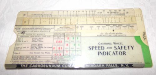 Vintage carborundum co.niagara falls usa grinding wheel  speed safety indicator for sale