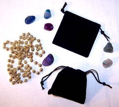 12 SMALL BLACK VELVET DRAWSTRING STORAGE JEWELRY BAGS soft bag coins rocks new