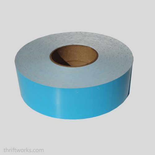 6 Rolls of 3,000 BLUE Thermal Transfer Hang Tags 2.25&#034; x 1.25&#034; with 3&#034; Core