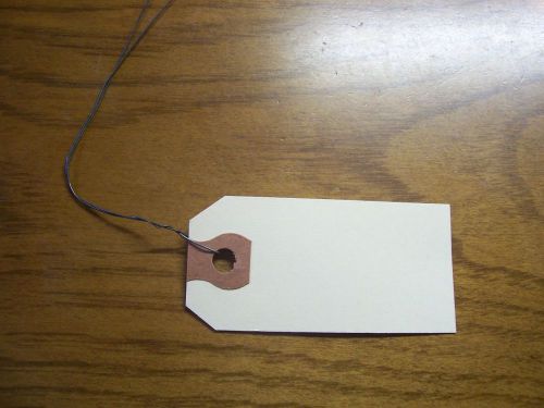 25 Small  Manila Tags Size 1 with Wire Wired 1 3/8 by 2 3/4