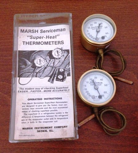 Marsh Serviceman &#034;Super Heat&#034; Thermometers - Set of 2