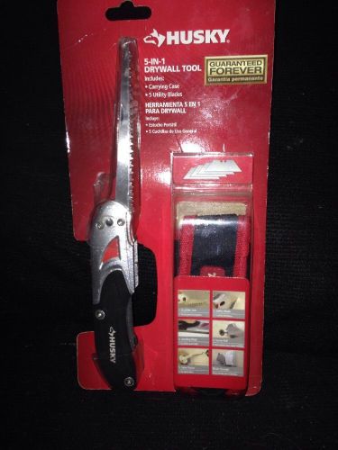 Husky 5 In 1 Drywall Tool W/ Carrying Case And 5 Utility Blades Unopened