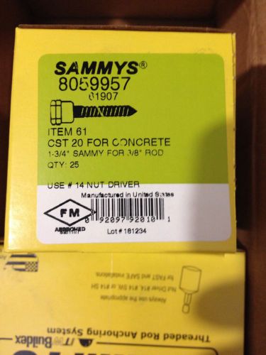 Sammys anchors for concrete 3/8 rod 8059957 buildex brand new qty 25 for sale