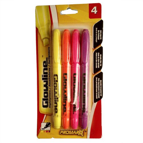 4 Pack Highlighter Markers Purple, Orange, Pink, Yellow, New Free Shipping
