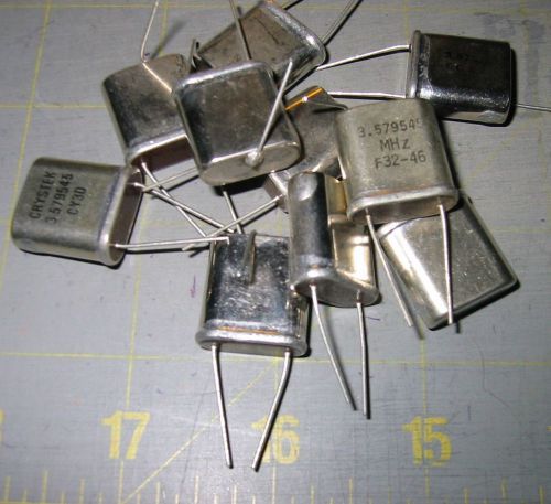 3.579 mhz  crystals  hc-18 (large) case  nos  5 pieces for sale