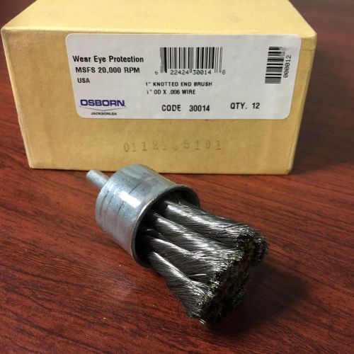 Qty. 12 new osborn .006 wire 1&#034; knotted end brush 30014 for sale