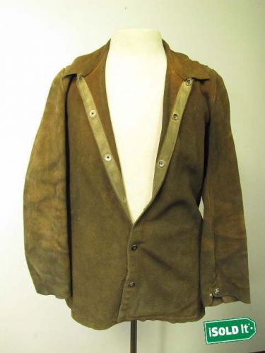 Leather welding jacket coat by elliott glove co mens welding jacket size medium for sale