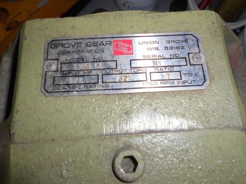 Nos grove gear speed reducer lmq-13 3/4 hp ratio 13:1 fits 56c flange for sale