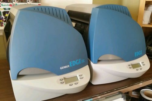 2 two gerber edge fx thermal printers &amp; envision 375 cutter &amp; omega 2.5 for sale