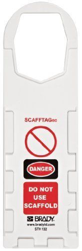 Brady scaf-sth132 plastic  11-3/4&#034; height  3-1/2&#034; width  white color scafftag ho for sale