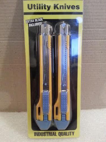 Utility Knife Box Cutter Industrial Quality Break-Away Blades 2 Pack BRAND NEW