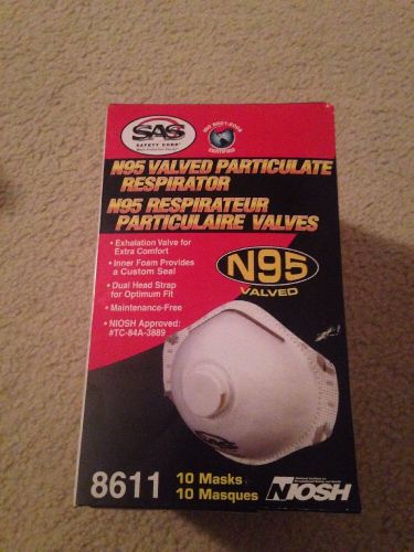 SAS Safety 8611 N95 Rated Particulate Respirator Dust Mask with Exhalation Valve
