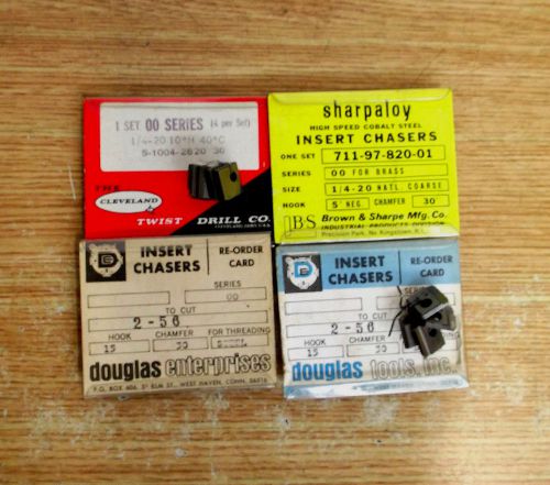 Clevelad Sharpoloy &amp; Douglas 00 Thread chasers 1/4&#034; 20, 1/4 28 &amp; 2/56