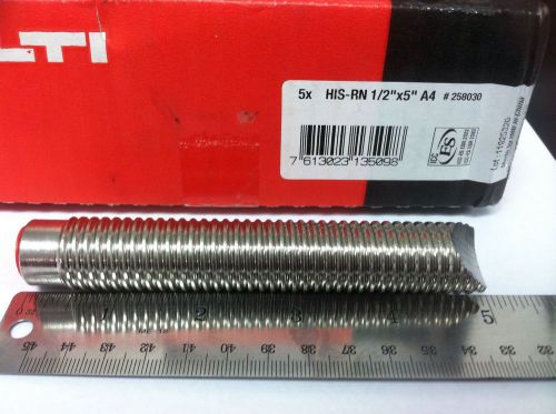 Hilti his-rn 1/2&#034; x5&#034; anchor threaded rod, stainless steel for sale