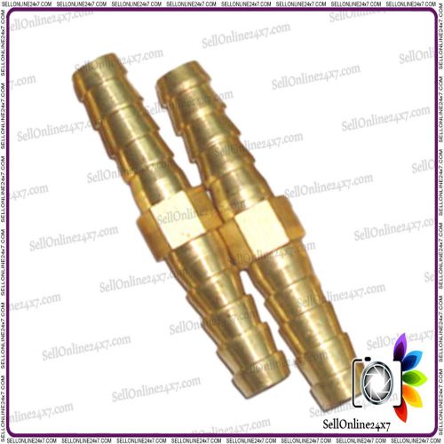 2x genuine brass hose joiner gas tubing barbed connector air fuel water pipe for sale