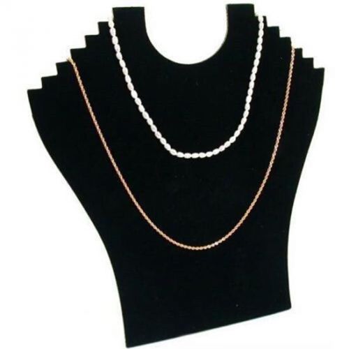 6 hooks Black Necklace Bust Jewelry Display Holder Stand Neck Velvet Easel