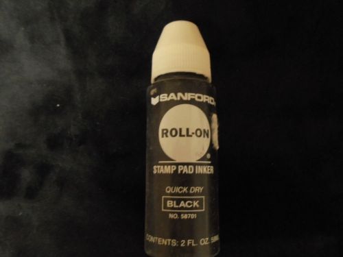 Vintage Sanford &#034;BLACK&#034; Roll-On Stamp Pad Inker Quick Dry