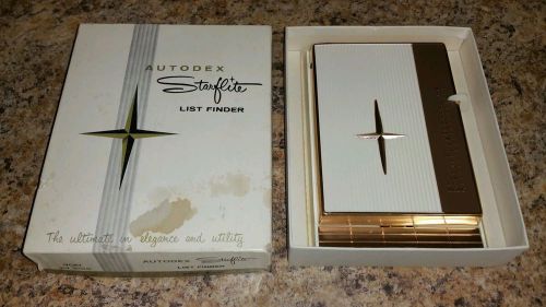 Vintage Ivory and Gold Rolodex Autodex Starflite List Finder with pencil