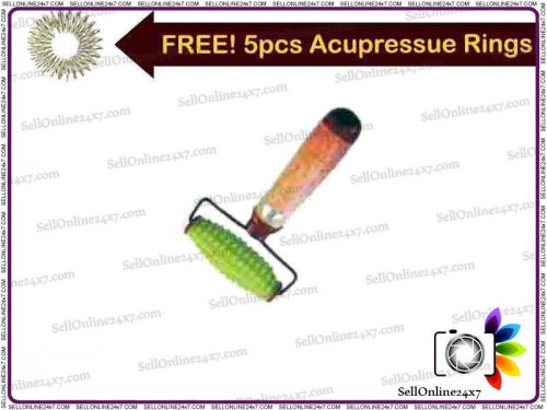 Acupressure plastic (karela) body energy roller massager handle with rings for sale