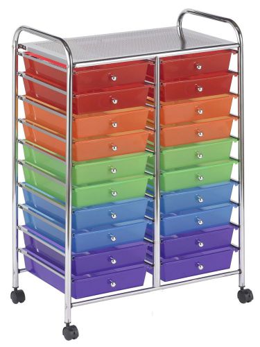 Kids and Adults 20 Drawer Mobile Organizer, Assorted Colors