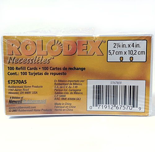 Rolodex 675710AS Refill Cards Organizer 2.25 x 4&#034; Desk Contact Information o124